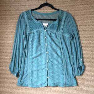 Anthropologie Meadow Rue blue top